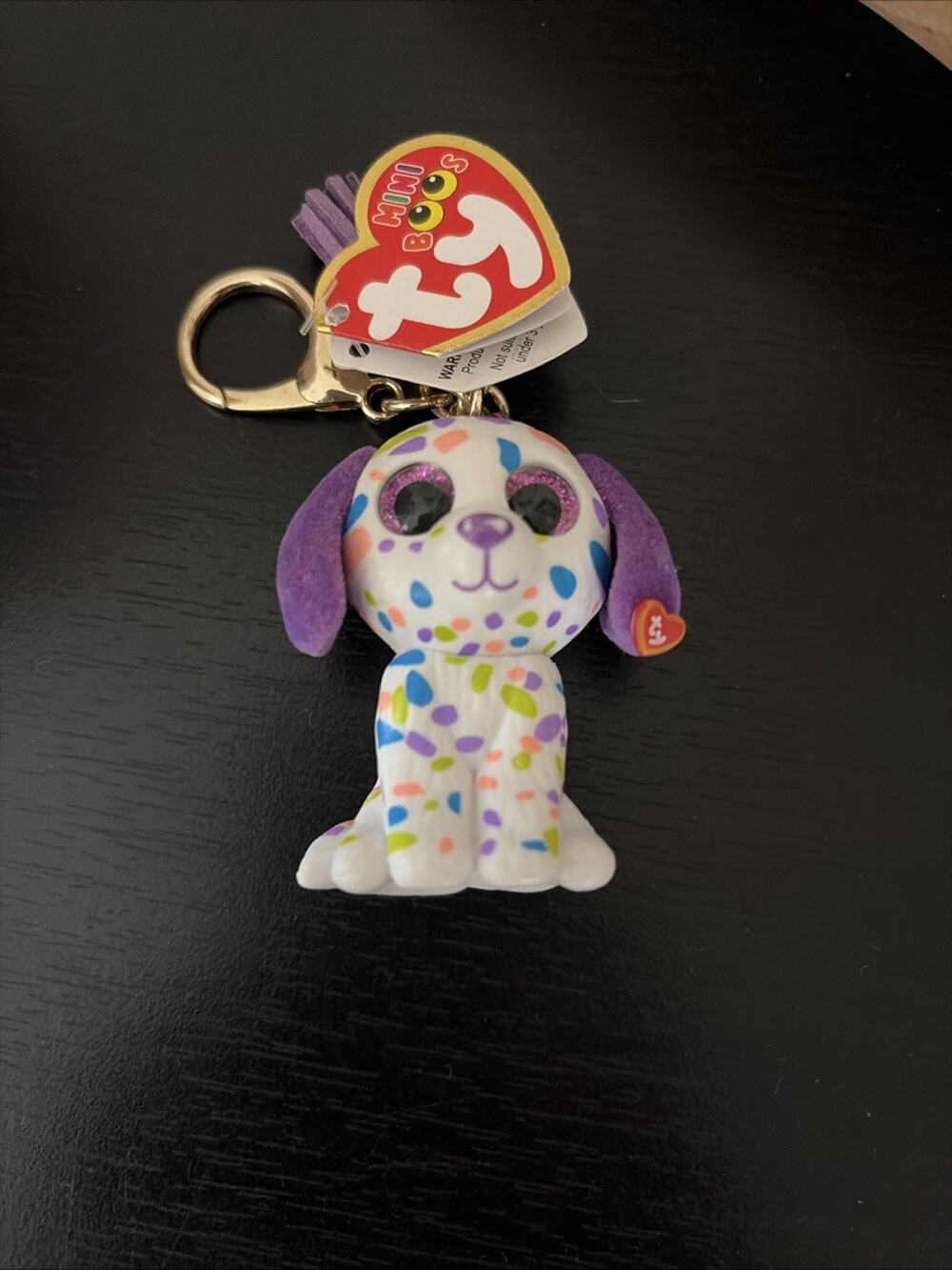 TY Beanie Mini Boos Vinyl Figure Collectible Key Clip - DARLING the Dog (2 inch)